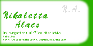 nikoletta alacs business card